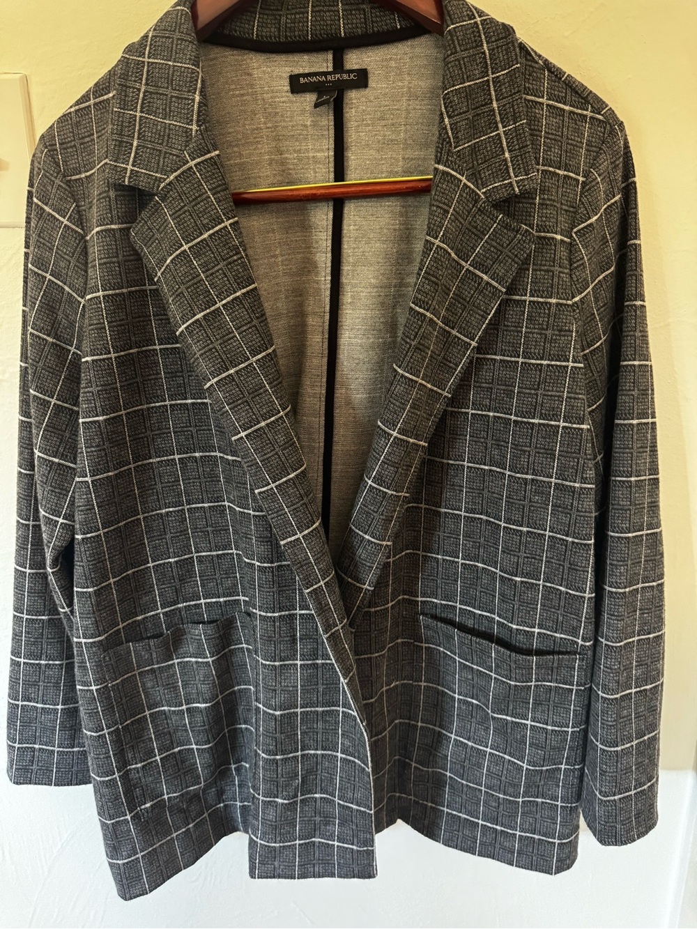 Banana Republic Gray Plaid Blazer